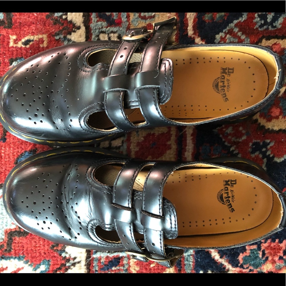 Doc Martens Mary Jane double buckle.